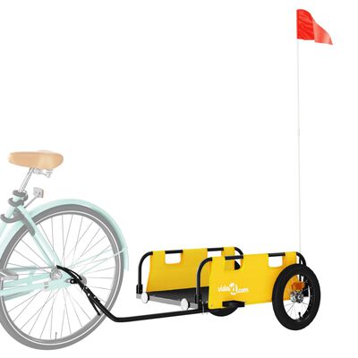 vidaXL Remorque de vélo jaune tissu oxford et fer