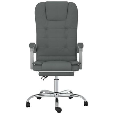 vidaXL Fauteuil de massage inclinable de bureau Gris foncé Tissu