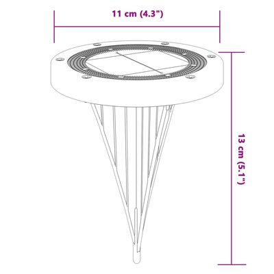 vidaXL Lampes solaires de sol et piquets de sol extérieur 4 pcs