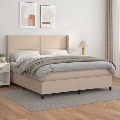 vidaXL Sommier à lattes de lit avec matelas Cappuccino 160x200 cm