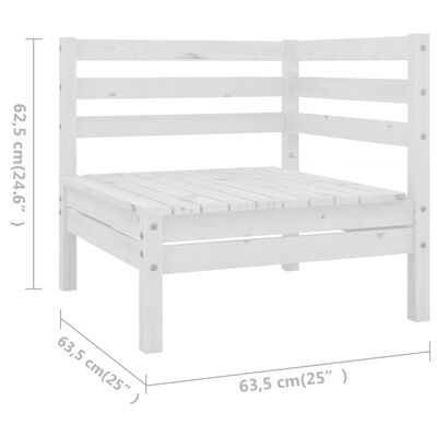 vidaXL Salon de jardin 8 pcs Bois de pin massif Blanc