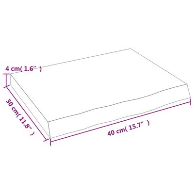 vidaXL Comptoir de salle de bain 40x30x(2-4) cm bois massif non traité