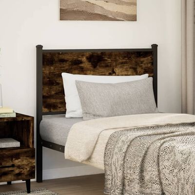 vidaXL Tête de lit chêne fumé 75 cm bois d'ingénierie et acier