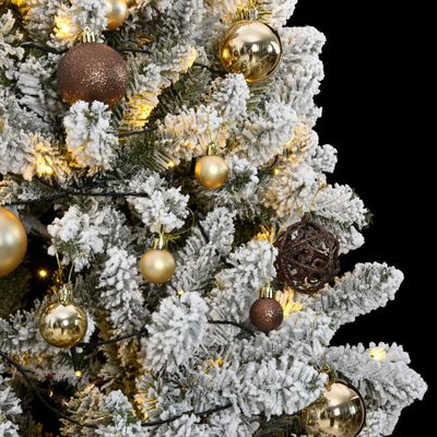 vidaXL Sapin de Noël artificiel articulé 300 LED et boules 210 cm