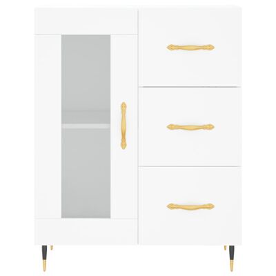 vidaXL Buffet haut Blanc 69,5x34x180 cm Bois d'ingénierie