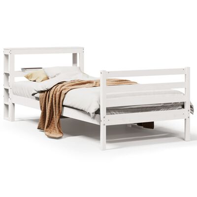 vidaXL Cadre de lit sans matelas blanc 90x200 cm bois de pin massif