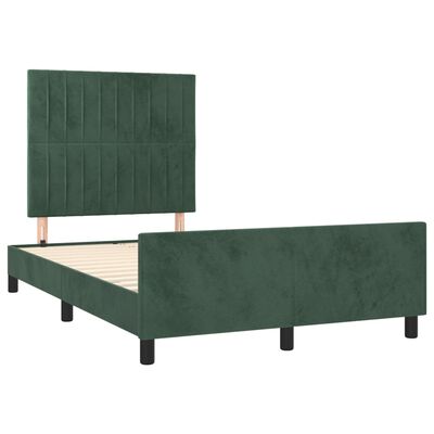 vidaXL Cadre de lit sans matelas vert foncé 120x190 cm velours