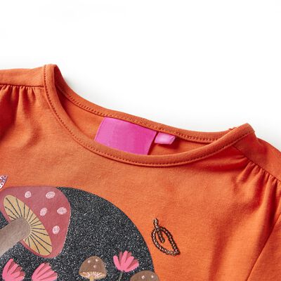 T-shirt enfants à manches longues orange brûlé 104