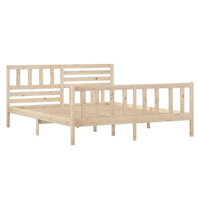 vidaXL Cadre de lit Bois massif 140x190 cm