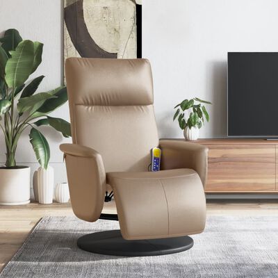 vidaXL Fauteuil inclinable de massage repose-pieds cappuccino