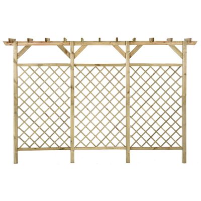 vidaXL Clôture à treillis de jardin avec pergola 300x50x200 cm Pin