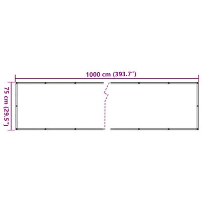 vidaXL Écran d'intimité de balcon aspect pierre 1000x75 cm PVC