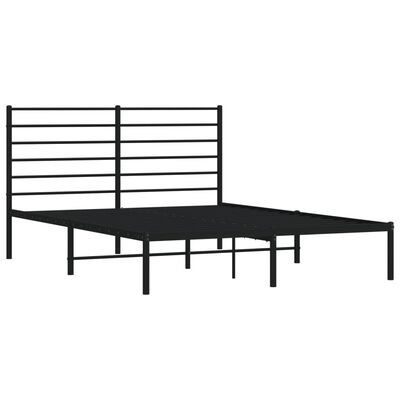 vidaXL Cadre de lit métal sans matelas avec tête de lit noir 120x200cm