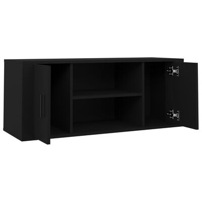 vidaXL Meuble TV Noir 100x35x40 cm Bois d'ingénierie