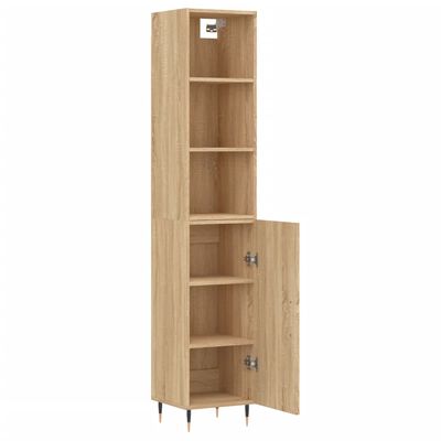 vidaXL Buffet haut Chêne sonoma 34,5x34x180 cm Bois d'ingénierie