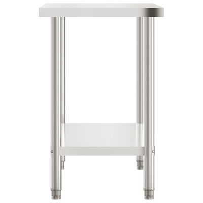 vidaXL Table de travail de cuisine 110x55x85 cm acier inoxydable