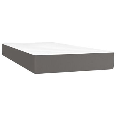 vidaXL Sommier à lattes de lit matelas LED Gris 200x200 cm Similicuir