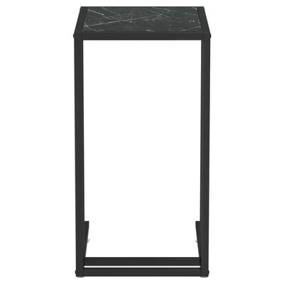 vidaXL Table d'appoint ordinateur Marbre noir 50x35x65 cm Verre trempé