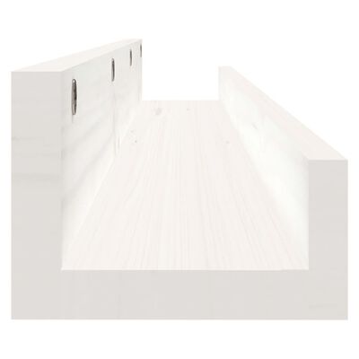 vidaXL Étagères murales 2 pcs Blanc 80x12x9 cm Bois de pin massif