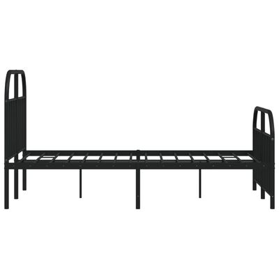 vidaXL Cadre de lit métal sans matelas avec pied de lit noir 120x190cm