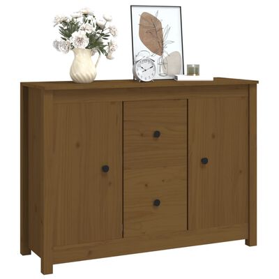 vidaXL Buffet Marron miel 100x35x74 cm Bois massif de pin