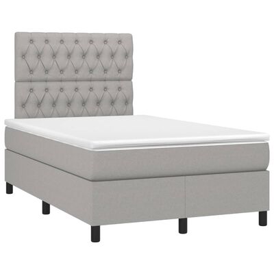 vidaXL Sommier à lattes de lit et matelas et LED Gris clair 120x200 cm