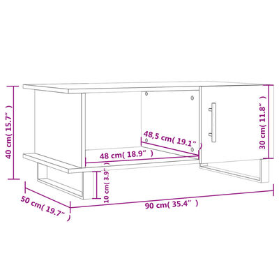 vidaXL Table basse chêne sonoma 90x50x40 cm bois d'ingénierie