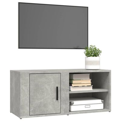 vidaXL Meuble TV Gris béton 80x31,5x36 cm Bois d'ingénierie