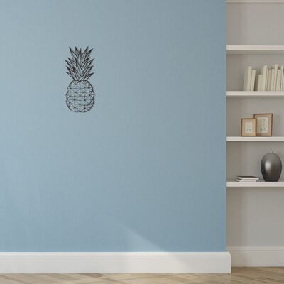 Homemania Décoration murale Ananas 22x55 cm Acier Noir