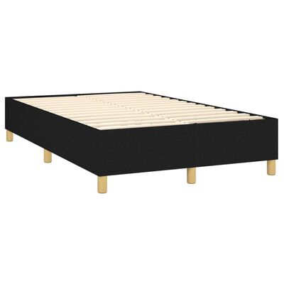 vidaXL Sommier à lattes de lit et matelas et LED Noir 120x200 cm Tissu