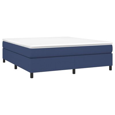 vidaXL Sommier à lattes de lit avec matelas Bleu 180x200 cm Tissu