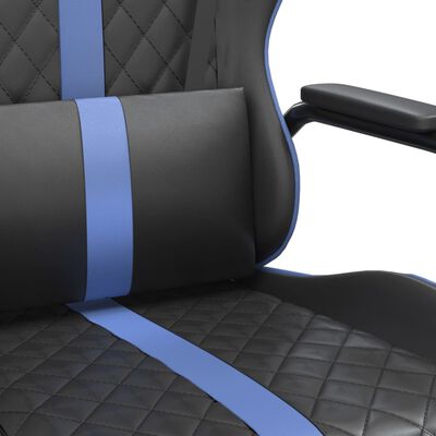 vidaXL Chaise de jeu Noir et bleu Similicuir