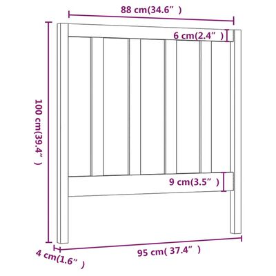 vidaXL Tête de lit 95x4x100 cm Bois massif de pin