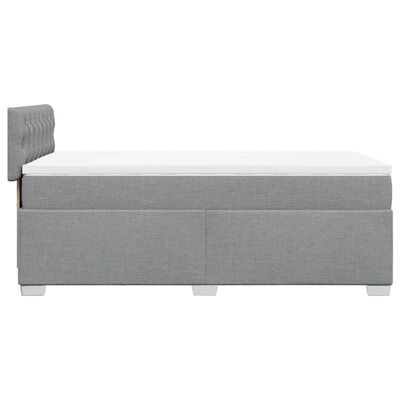 vidaXL Sommier à lattes de lit avec matelas Gris clair 90x200 cm Tissu