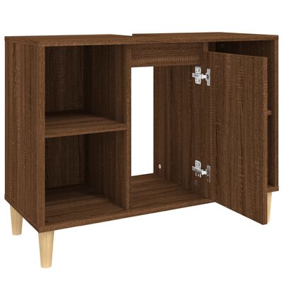 vidaXL Meuble d'évier chêne marron 80x33x60 cm bois d'ingénierie