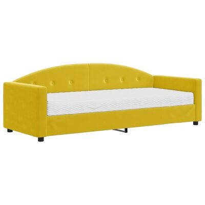 vidaXL Lit de jour avec matelas jaune 80x200 cm velours