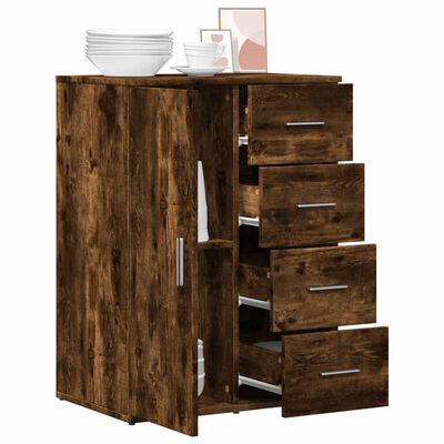 vidaXL Buffet chêne fumé 59x39x80 cm bois d'ingénierie