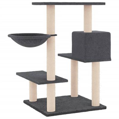 vidaXL Arbre à chat avec griffoirs en sisal gris foncé 82,5 cm