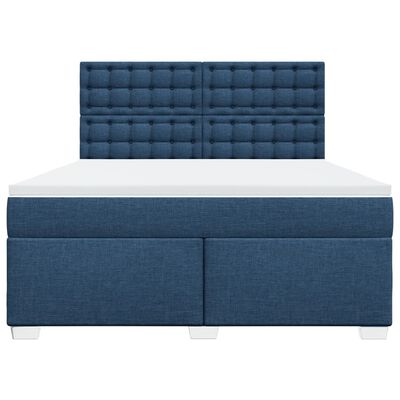 vidaXL Sommier à lattes de lit avec matelas Bleu 180x200 cm Tissu