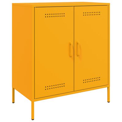 vidaXL Buffet jaune moutarde 68x39x79 cm acier