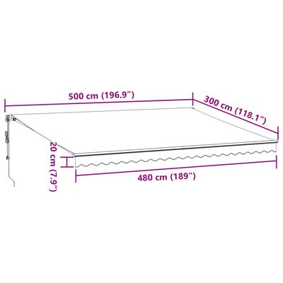 vidaXL Auvent rétractable automatique avec LED marron 500x300 cm