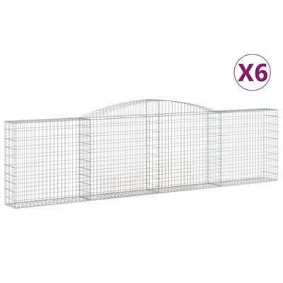 vidaXL Paniers à gabions arqués 6 pcs 400x30x100/120 cm Fer galvanisé