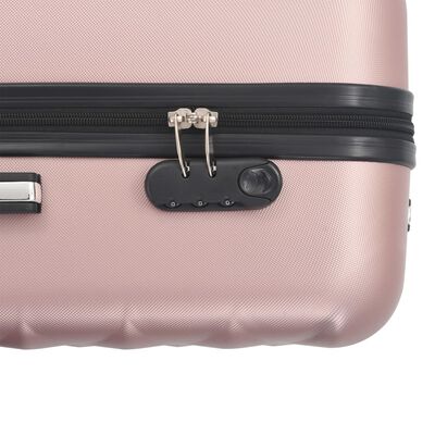 vidaXL Valise rigide 3 pcs Doré rose ABS