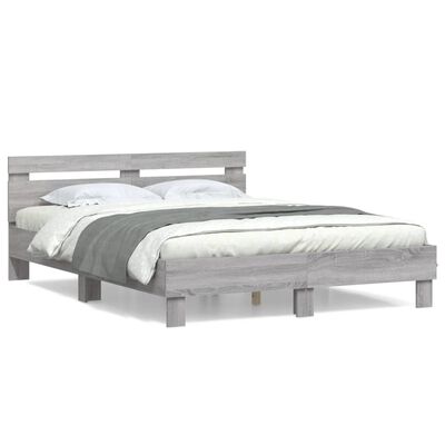 vidaXL Cadre de lit sans matelas sonoma gris 140x200 cm