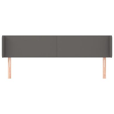 vidaXL Tête de lit avec oreilles Gris 203x16x78/88 cm Similicuir