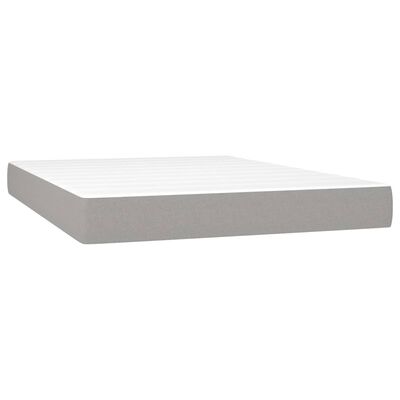 vidaXL Sommier à lattes de lit et matelas et LED Gris clair 140x190 cm