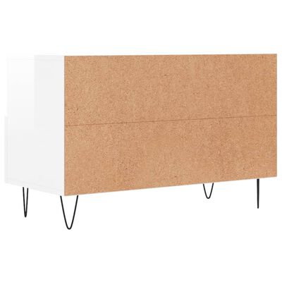 vidaXL Meuble TV Blanc brillant 80x36x50 cm Bois d'ingénierie