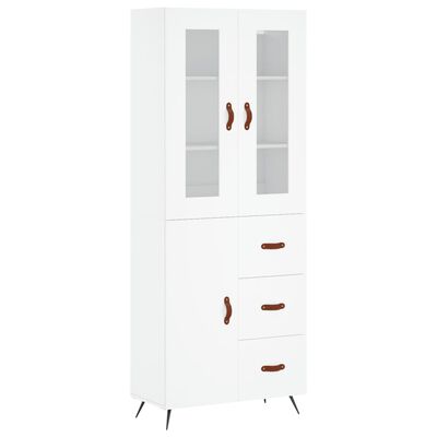 vidaXL Buffet haut Blanc 69,5x34x180 cm Bois d'ingénierie