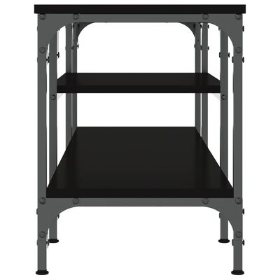 vidaXL Meuble TV noir 121x35x45 cm bois d'ingénierie et fer