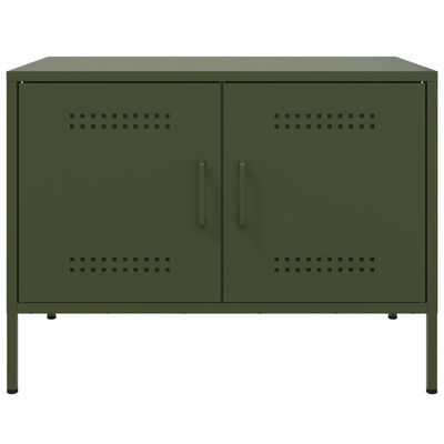 vidaXL Meuble TV vert olive 68x39x50,5 cm acier